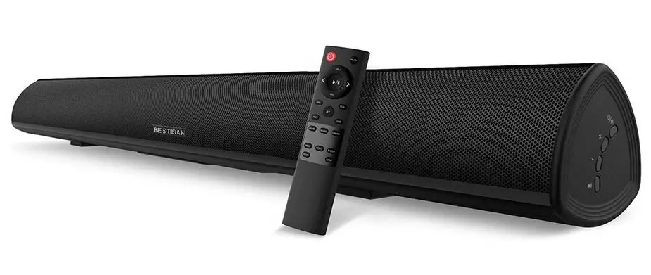 40 Inch Soundbar without subwoofer, Bestisan Sound Bar Wireless and Wired Audio Bluetooth